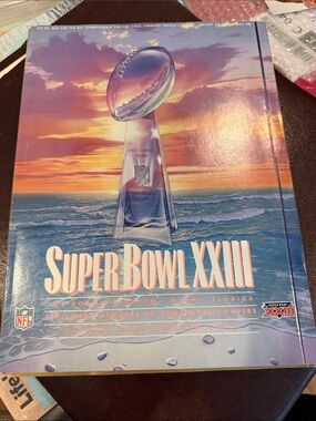 NFL Super Bowl XXIII Program Cover — Purple, Orange, Blue